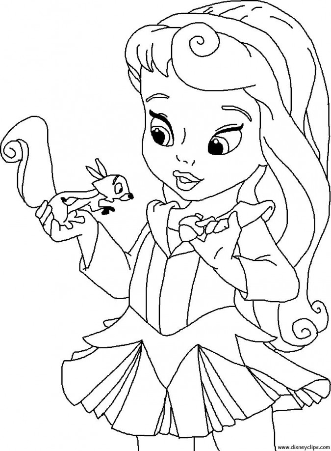 Dibujos-para-colorear-de-princesas-bebés-Blancanieves-675x918